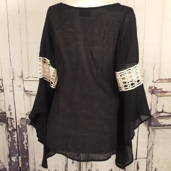 HUGE SALE NEW $125 VaVa Joy Han Black & White Lace Bell Sleeve - Picture 4 of 7